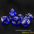 Bescon Super Glow in the Dark Nebula Glitter Polyhedral Dice Set DEEP SPACE, Northern Light Dice Glowing Novelty DND Game Dice